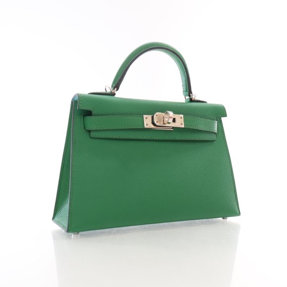 Hermes Mini Kelly Verso Cactus / Blue Atoll Epsom - Picture 2 of 15